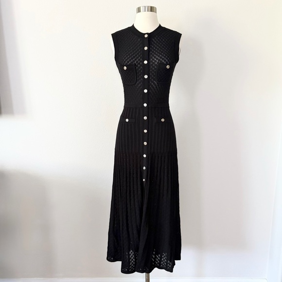 Sandro Dresses & Skirts - Sandro Tuileries Pointelle Knit Dress Black FR 36/US 4